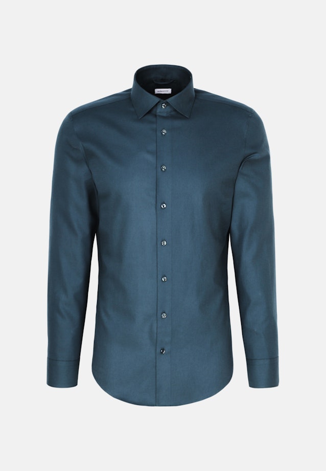 Flannel shirt in Slim with Kent-Collar in Turquoise |  Seidensticker Onlineshop