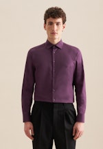 Flannel shirt in Slim with Kent-Collar in Purple |  Seidensticker Onlineshop