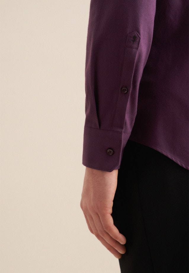 Flannel shirt in Slim with Kent-Collar in Purple |  Seidensticker Onlineshop