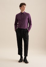 Flannel shirt in Slim with Kent-Collar in Purple |  Seidensticker Onlineshop