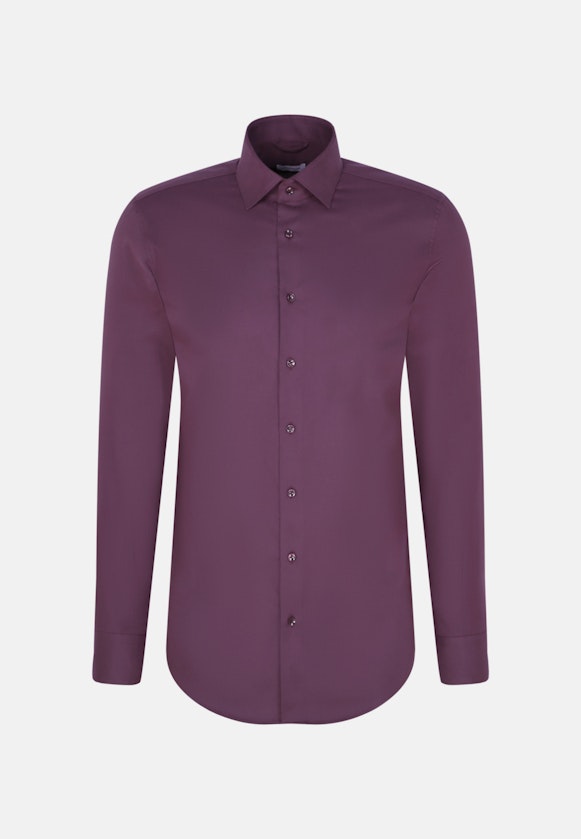 Flannel shirt in Slim with Kent-Collar in Purple |  Seidensticker Onlineshop