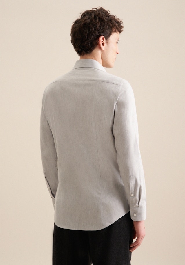 Slim Flanellhemd Uni in Grau | Seidensticker Onlineshop