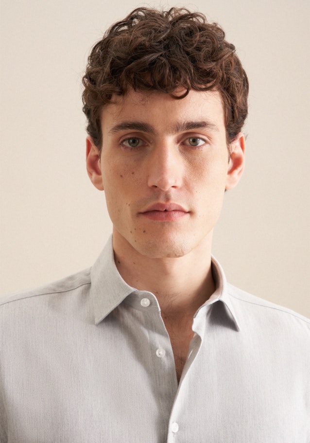 Slim Flanellhemd Uni in Grau | Seidensticker Onlineshop