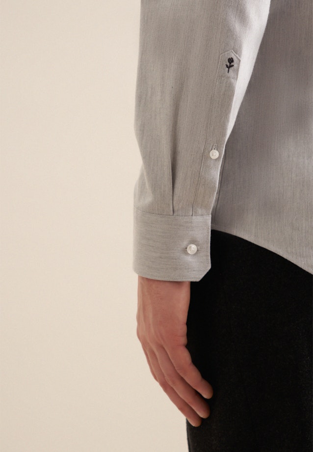 Chemise en flanelle Slim Flanelle Col Kent in Gris |  Seidensticker Onlineshop