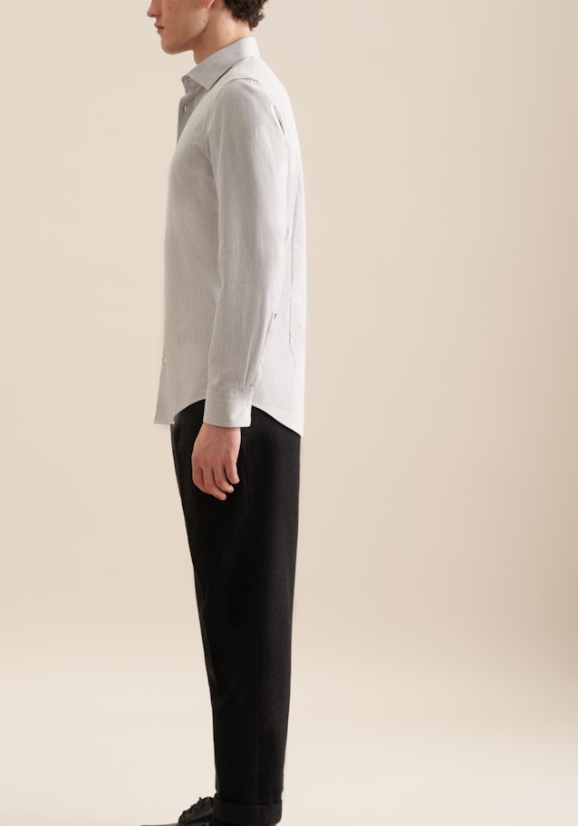 Slim Flanellhemd Uni in Grau | Seidensticker Onlineshop