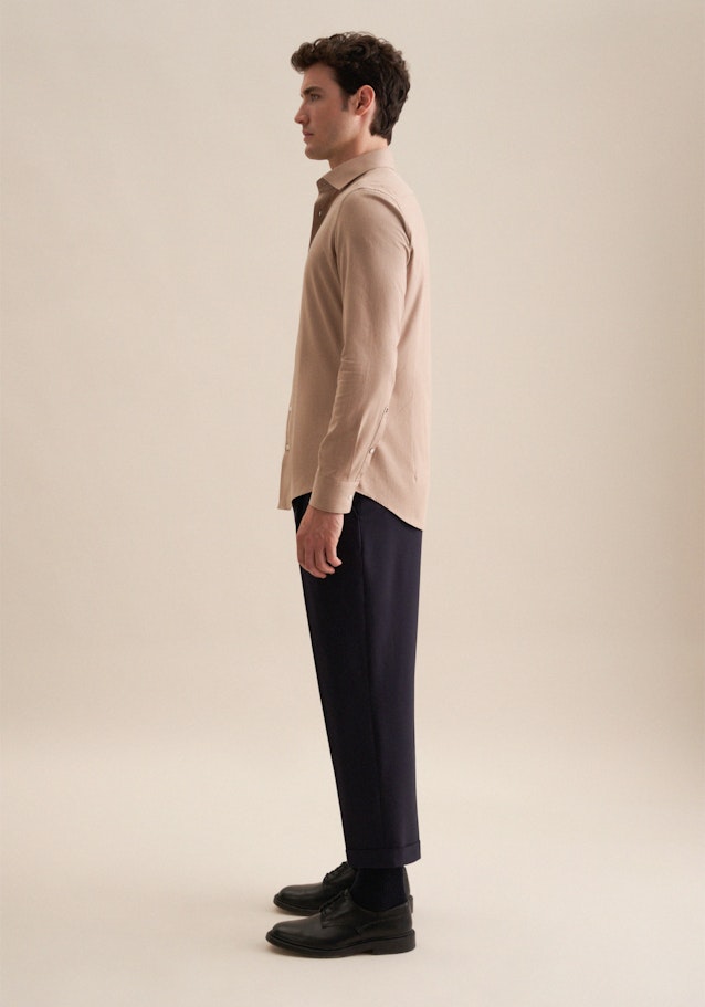 Slim Flanellhemd Uni in Braun | Seidensticker Onlineshop