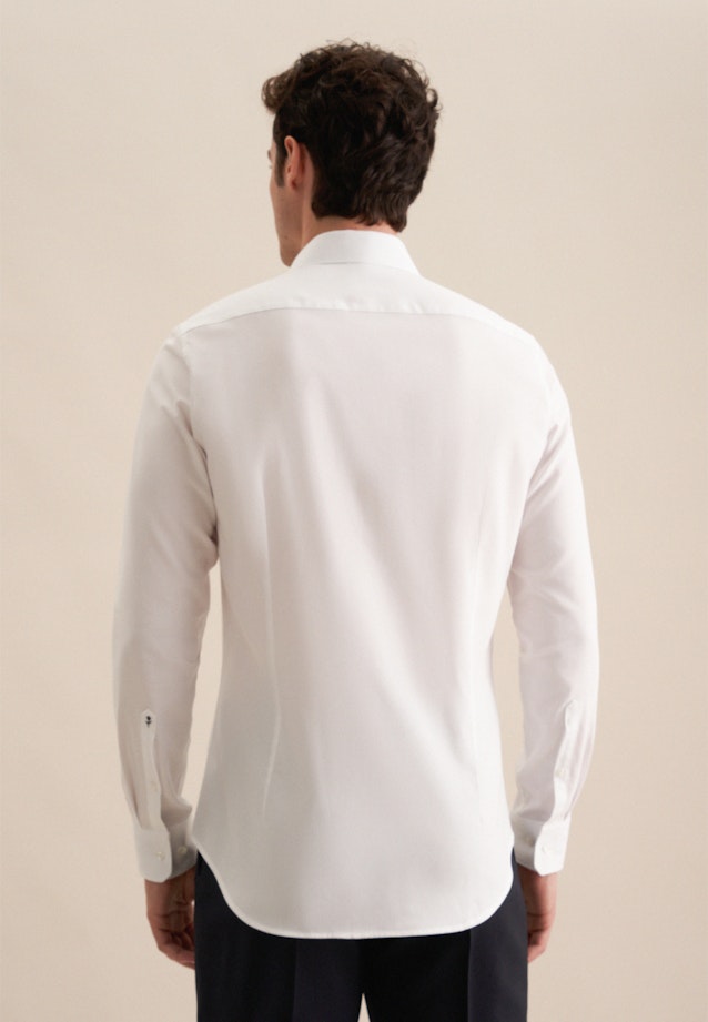 Flannel shirt in Slim with Kent-Collar in White |  Seidensticker Onlineshop