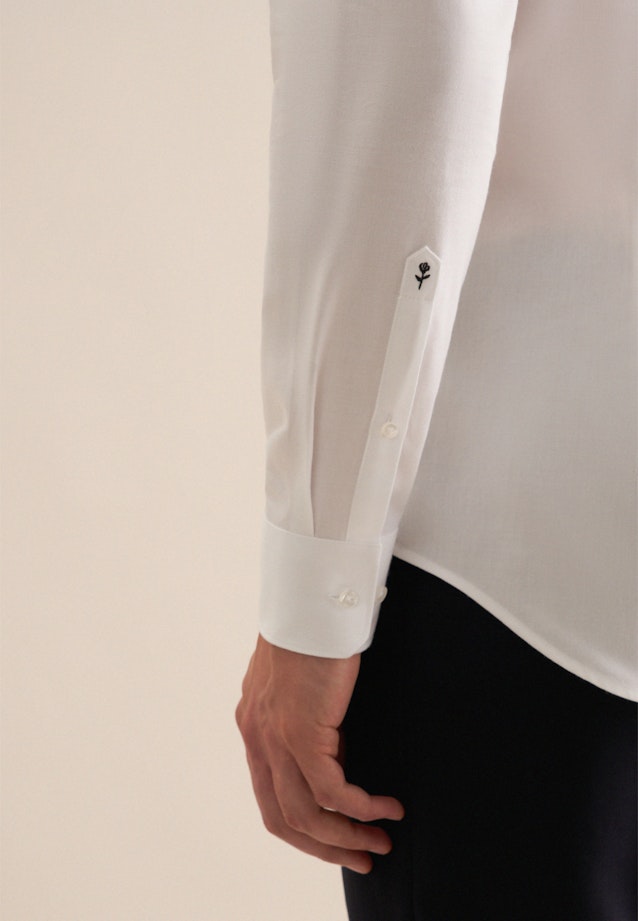 Chemise en flanelle Slim Flanelle Col Kent in Blanc |  Seidensticker Onlineshop