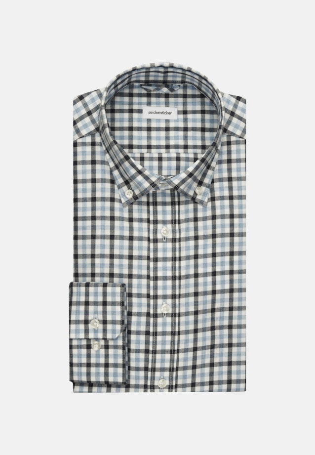 Flannel shirt in Slim with Button-Down-Collar in Dark Blue |  Seidensticker Onlineshop