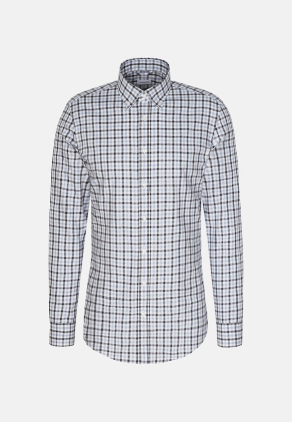 Flanell Flanellhemd in Slim mit Button-Down-Kragen in Dunkelblau |  Seidensticker Onlineshop