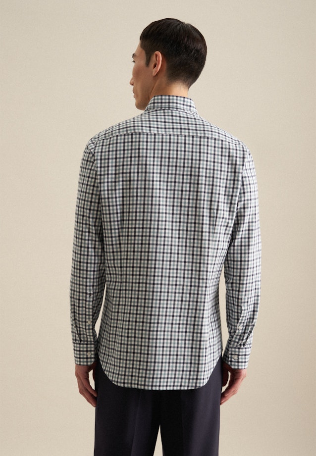 Flannel shirt in Slim with Button-Down-Collar in Green |  Seidensticker Onlineshop