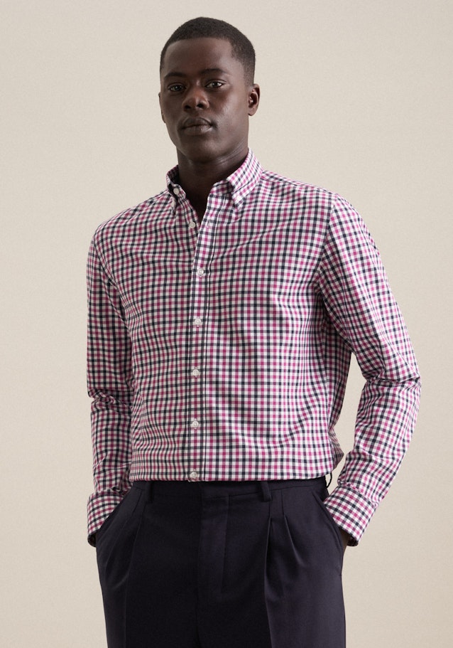 Slim Flanellhemd Karo in Rosa/Pink | Seidensticker Onlineshop
