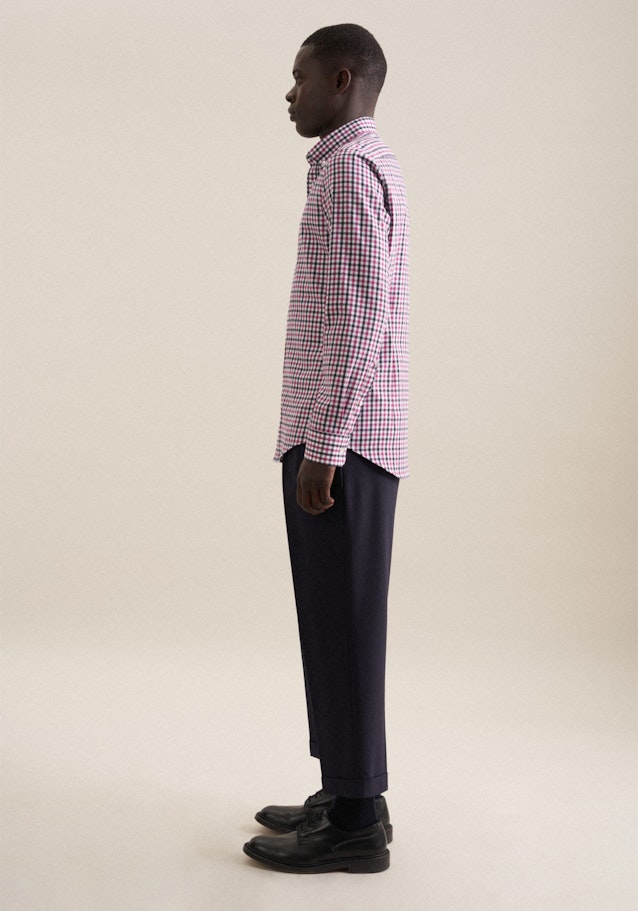 Slim Flanellhemd Karo in Rosa/Pink | Seidensticker Onlineshop