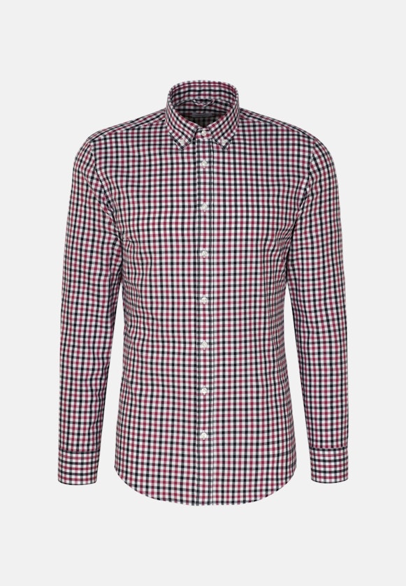 Flannel shirt in Slim with Button-Down-Collar in Pink |  Seidensticker Onlineshop