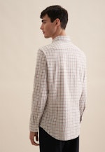 Flannel shirt in Slim with Button-Down-Collar in Brown |  Seidensticker Onlineshop