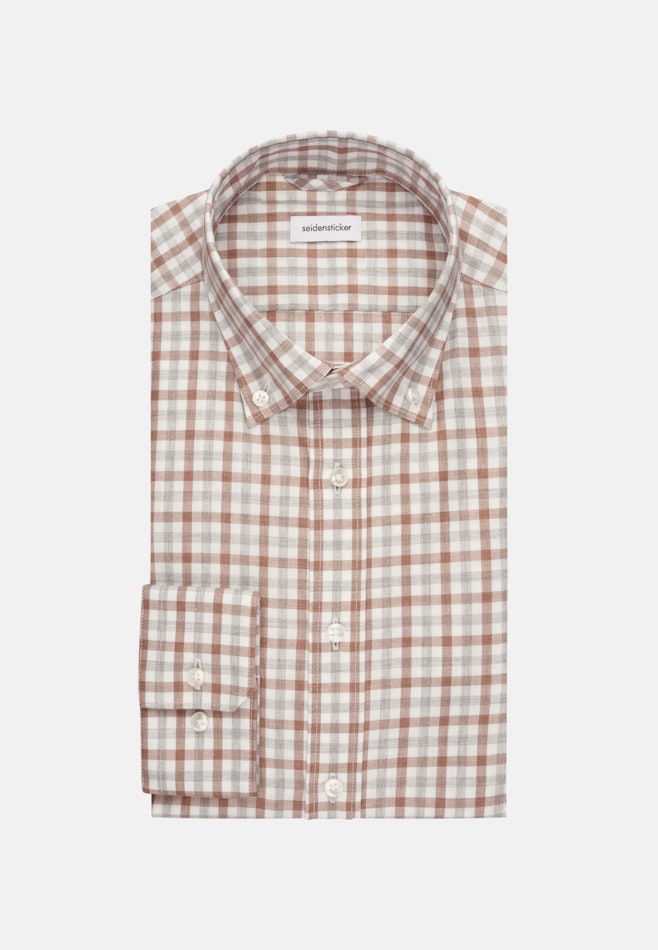 Slim Flanellhemd Karo in Braun | Seidensticker Onlineshop