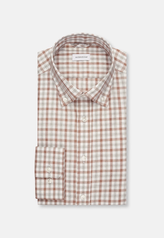 Slim Flanellhemd Karo in Braun |  Seidensticker Onlineshop
