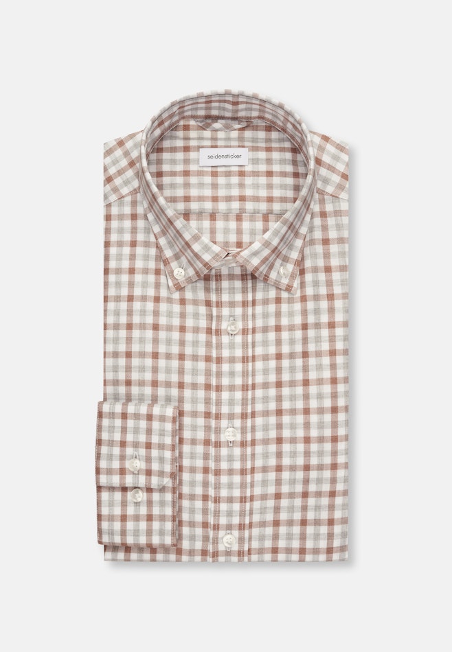 Slim Chemise en flanelle carreaux dans Marron | Boutique en ligne Seidensticker