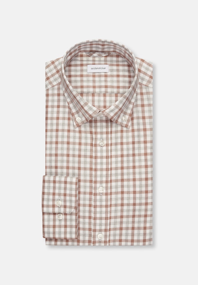 Slim Flanellhemd Karo in Braun |  Seidensticker Onlineshop