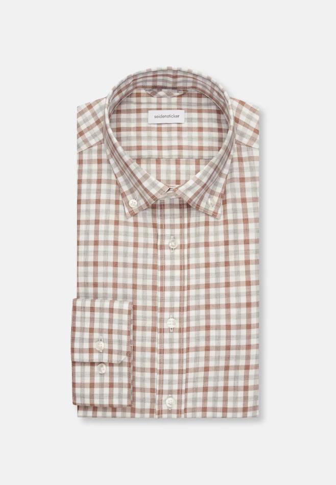 Slim Chemise en flanelle carreaux dans Marron | Boutique en ligne Seidensticker
