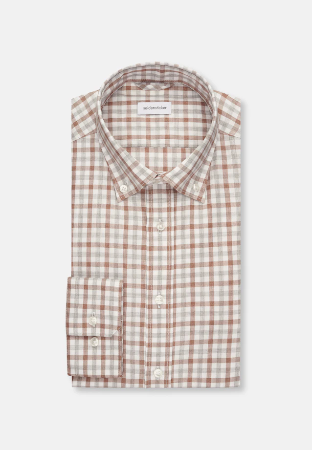 Slim Chemise en flanelle carreaux in Marron |  Seidensticker Onlineshop