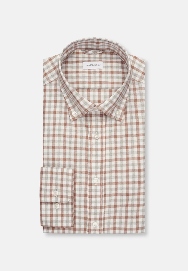 Slim Chemise en flanelle carreaux dans Marron | Boutique en ligne Seidensticker