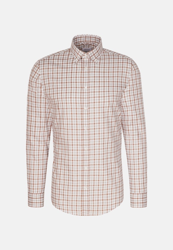 Chemise en flanelle Slim Flanelle Col Boutonné in Marron |  Seidensticker Onlineshop