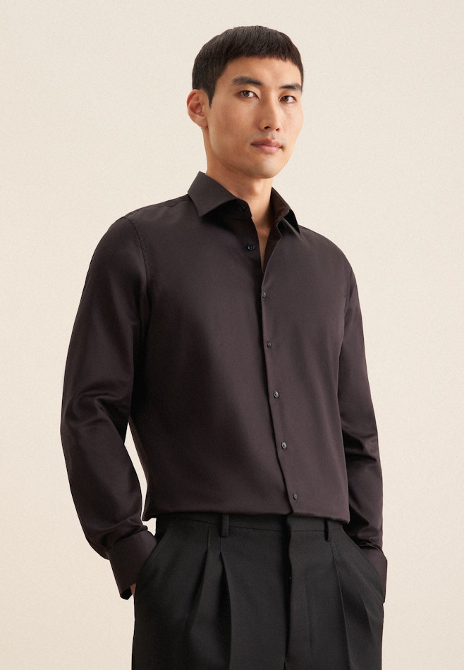 Shaped Business Hemd Uni in Schwarz | Seidensticker Onlineshop