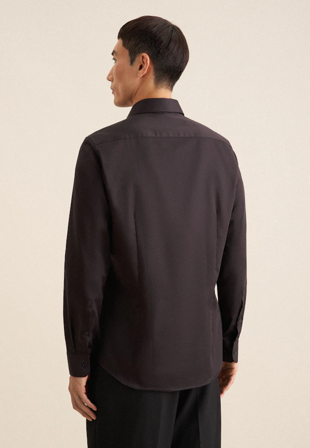 Shaped Business Hemd Uni in Schwarz |  Seidensticker Onlineshop