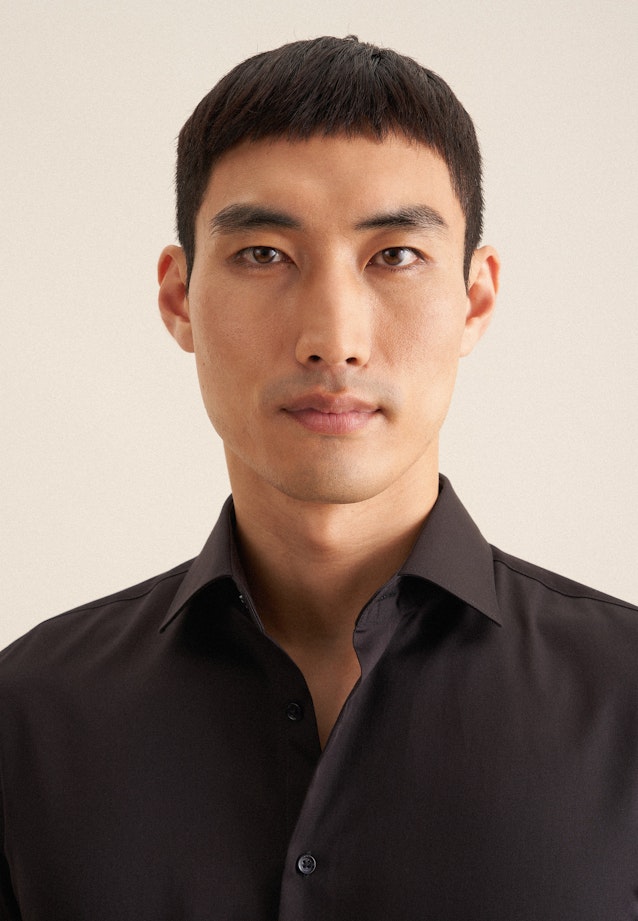 Shaped Business Hemd Uni in Schwarz |  Seidensticker Onlineshop