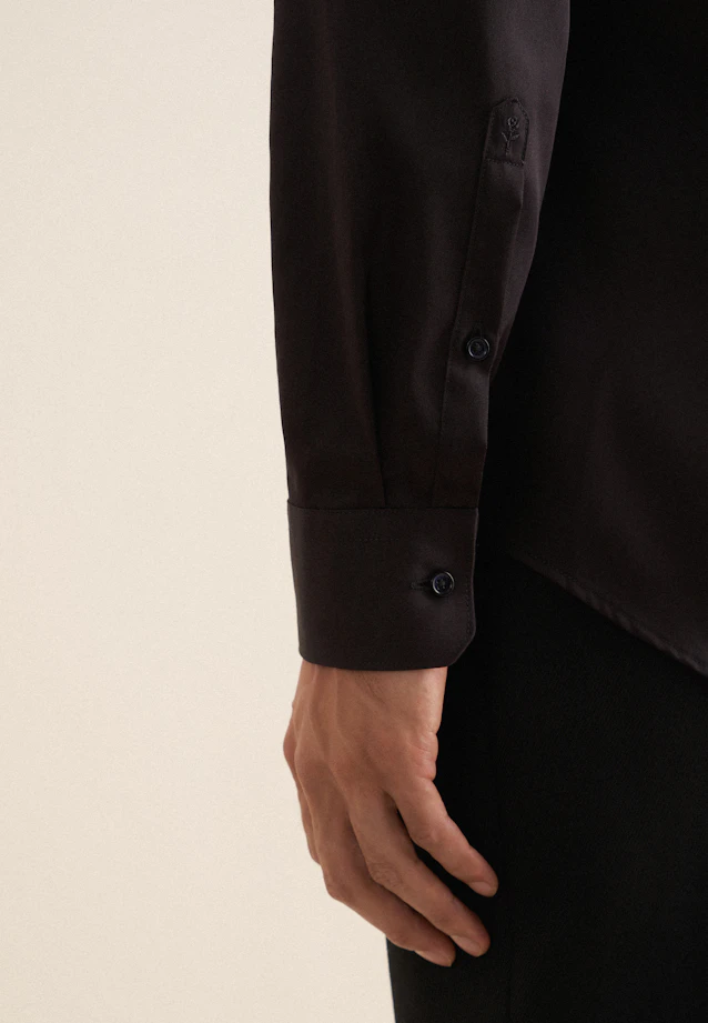 Shaped Business Hemd Uni in Schwarz |  Seidensticker Onlineshop