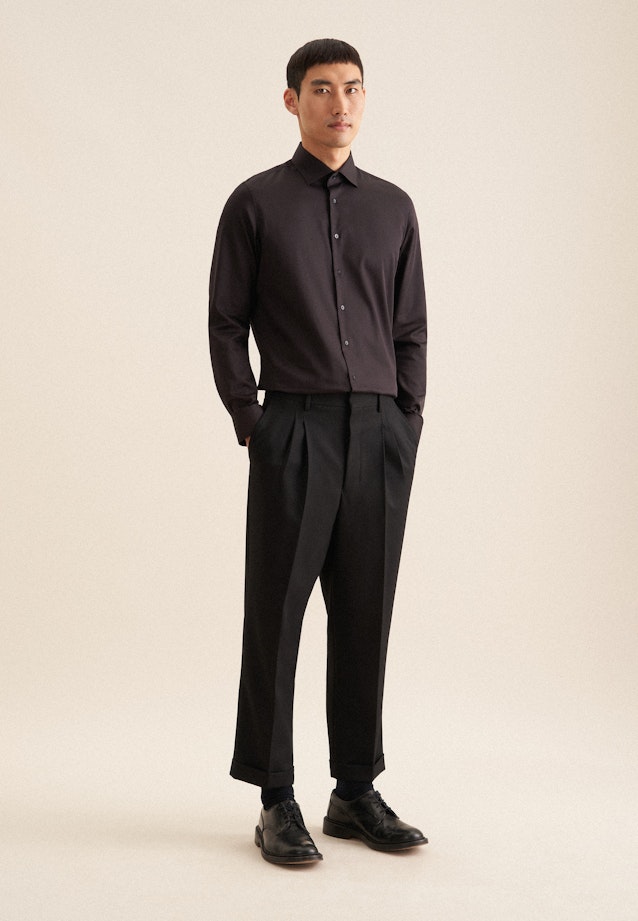 Shaped Business Hemd Uni in Schwarz |  Seidensticker Onlineshop