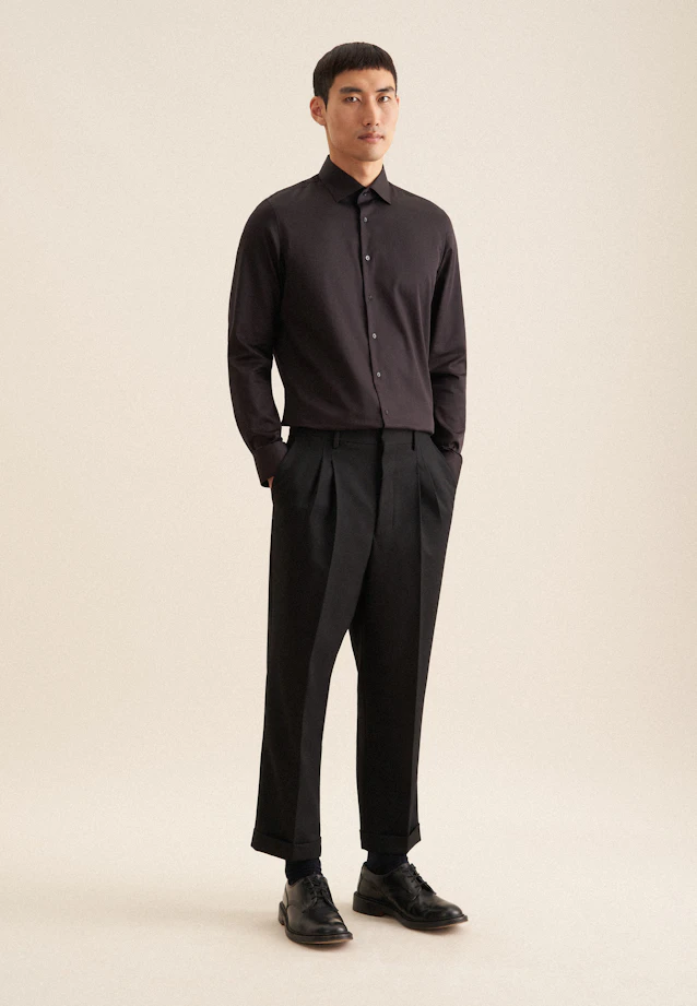 Shaped Business Hemd Uni in Schwarz |  Seidensticker Onlineshop