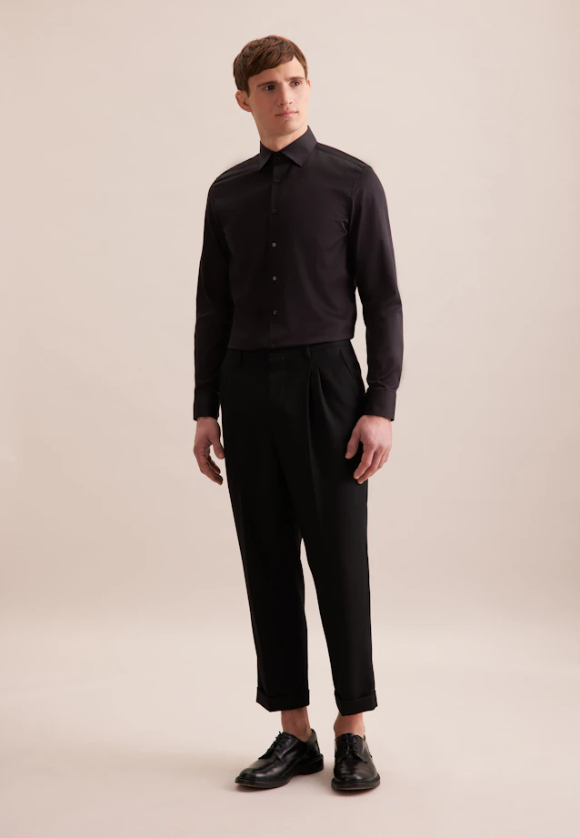 Shaped Business shirt Uni in Black |  Seidensticker Onlineshop