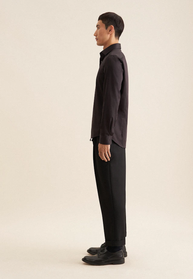Shaped Business Hemd Uni in Schwarz |  Seidensticker Onlineshop