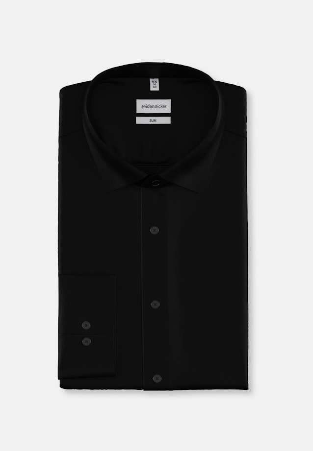 Shaped Business Hemd Uni in Schwarz |  Seidensticker Onlineshop