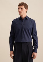 Chemise Business Shaped Satin Col Kent in Bleu Foncé |  Seidensticker Onlineshop