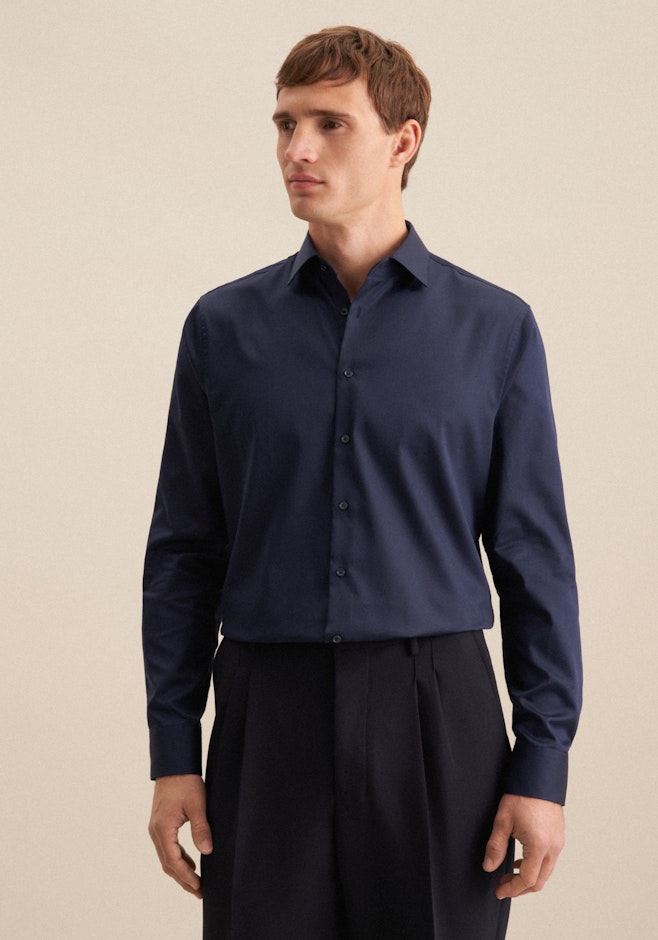 Shaped Business Hemd Uni in Dunkelblau | Seidensticker Onlineshop