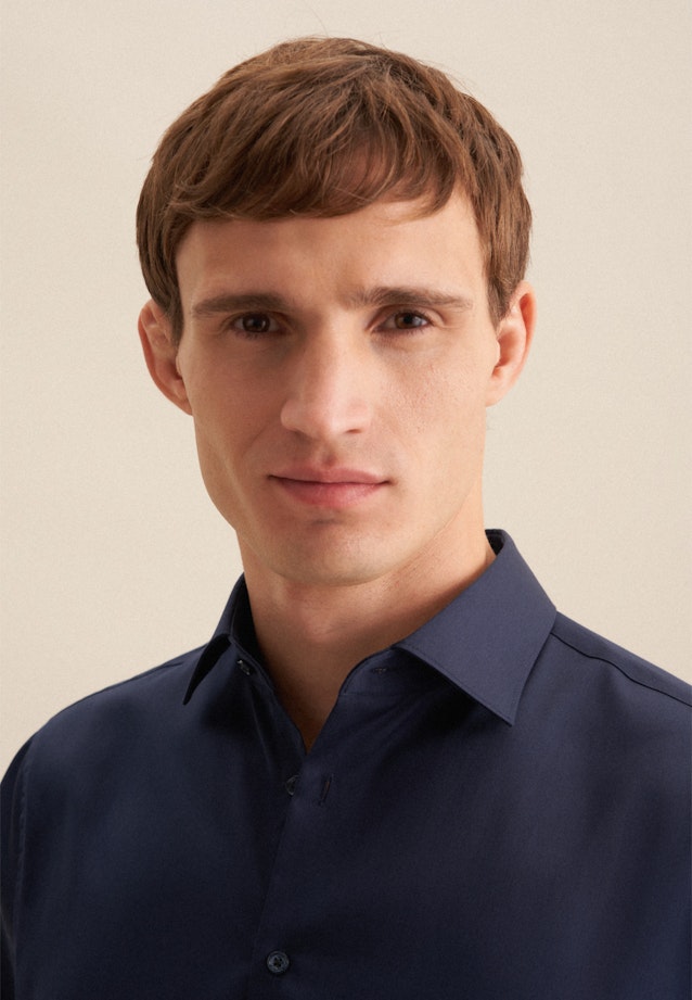 Shaped Business shirt Uni in Dark Blue |  Seidensticker Onlineshop