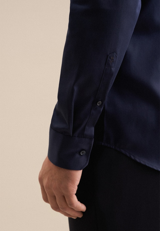 Shaped Business shirt Uni in Dark Blue |  Seidensticker Onlineshop