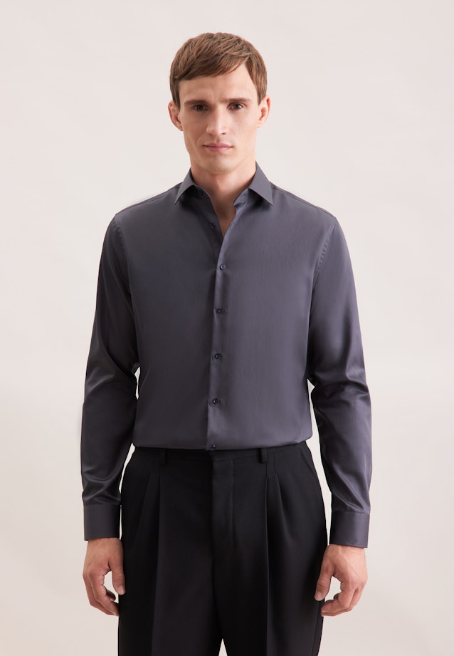Shaped Business Hemd Uni in Grau |  Seidensticker Onlineshop