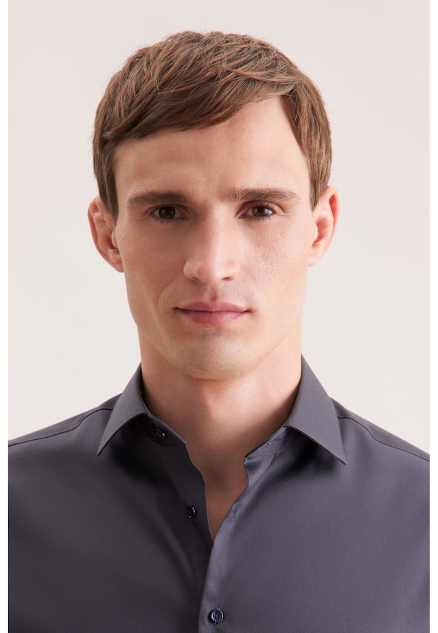 Shaped Business Hemd Uni in Grau |  Seidensticker Onlineshop