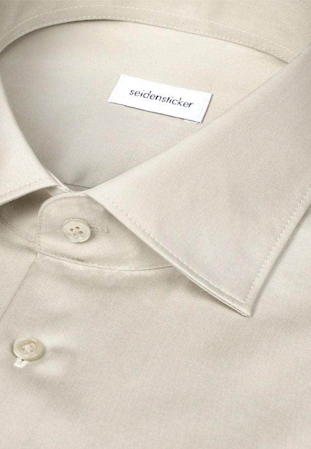 Shaped Business Hemd Uni in Beige |  Seidensticker Onlineshop