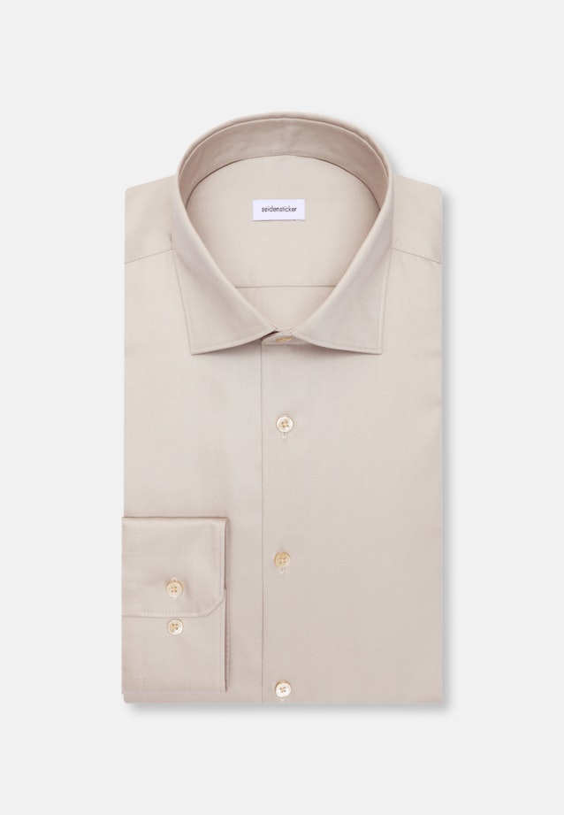 Shaped Business Hemd Uni in Beige |  Seidensticker Onlineshop