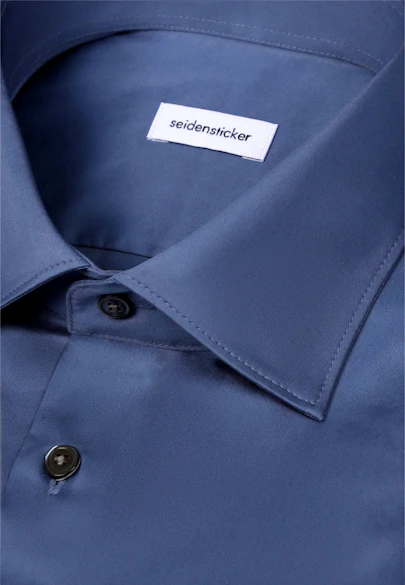 Shaped Business shirt Uni in Mittelblau |  Seidensticker Onlineshop