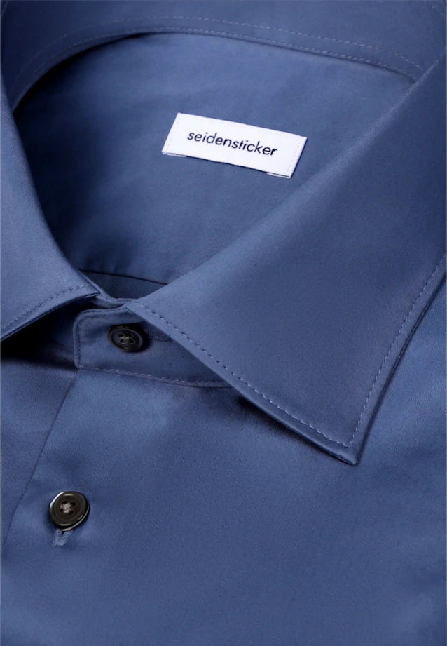 Shaped Business Hemd Uni in Mittelblau |  Seidensticker Onlineshop