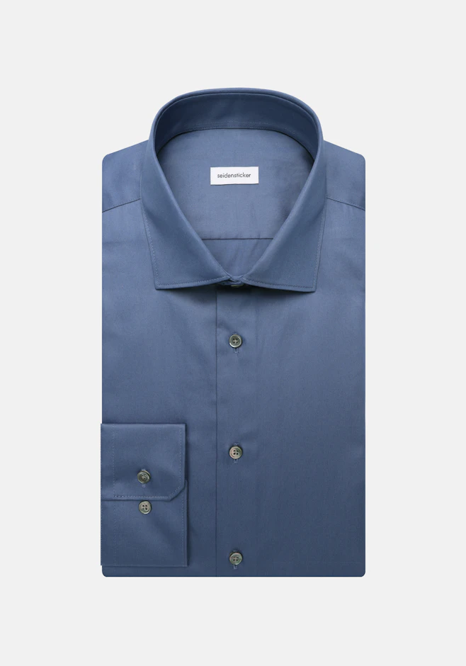 Shaped Business shirt Uni in Mittelblau | Seidensticker online shop