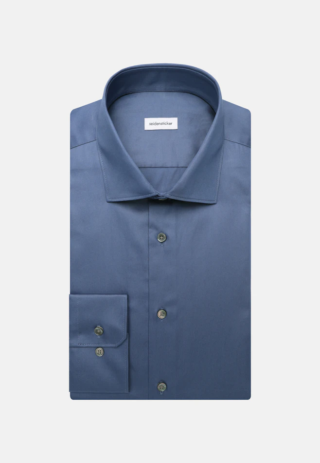 Shaped Business shirt Uni in Mittelblau | Seidensticker online shop