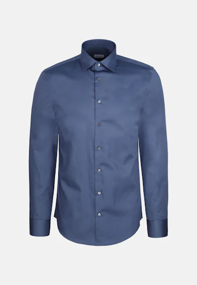 Shaped Business shirt Uni in Mittelblau |  Seidensticker Onlineshop