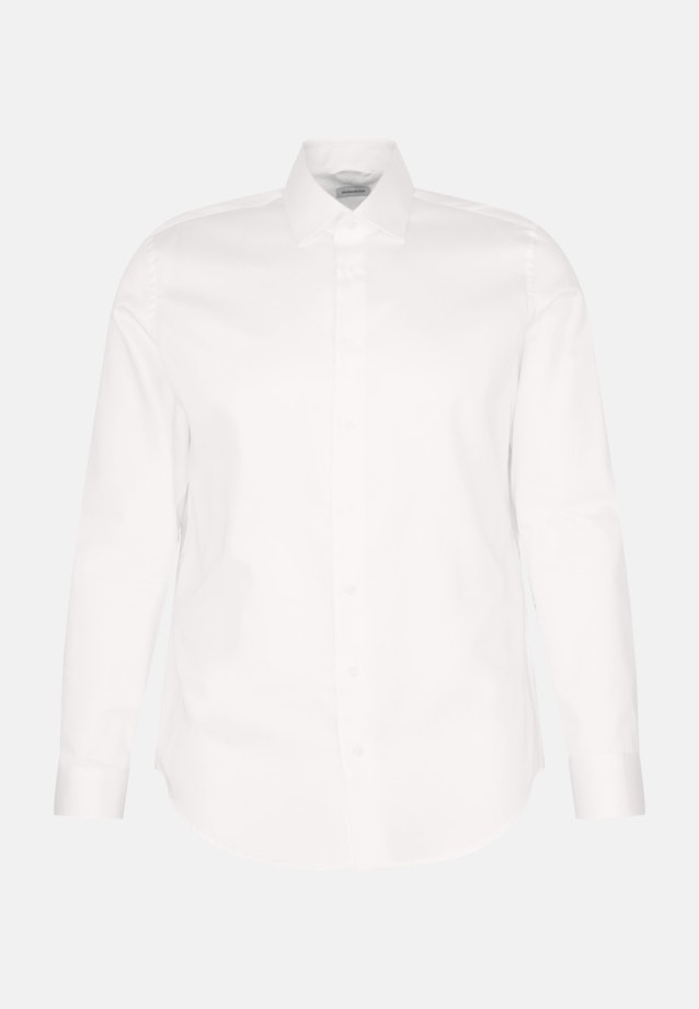 Easy-iron Satin Business Shirt in Shaped with Kent-Collar in White |  Seidensticker Onlineshop